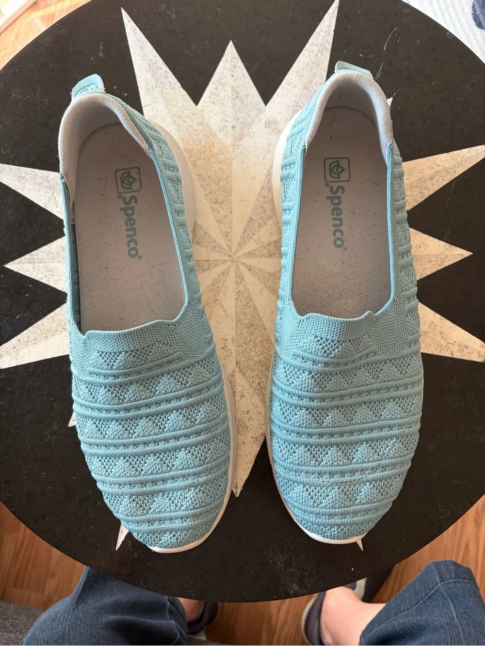 Spenco Aqua Blue Knit Slip-On Espadrilles